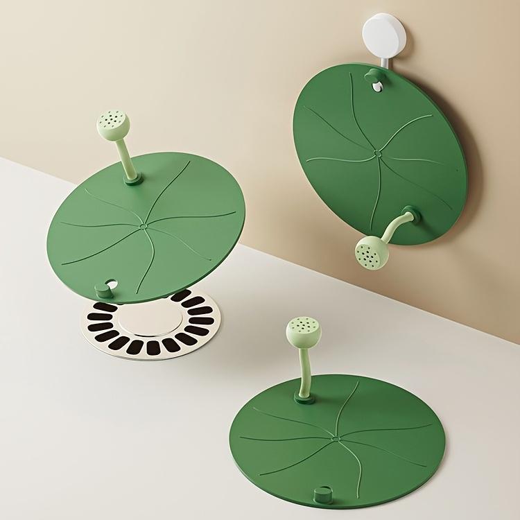 A Single Silicone Drain Cover Shaped Like a Lotus Leaf, Multifunctional Sealing Cap for Drains, Prevents Odors And Insects in Bathrooms And Kitchens, Easy to Install And Clean, Hair Filter for Drainage, Drain Plug