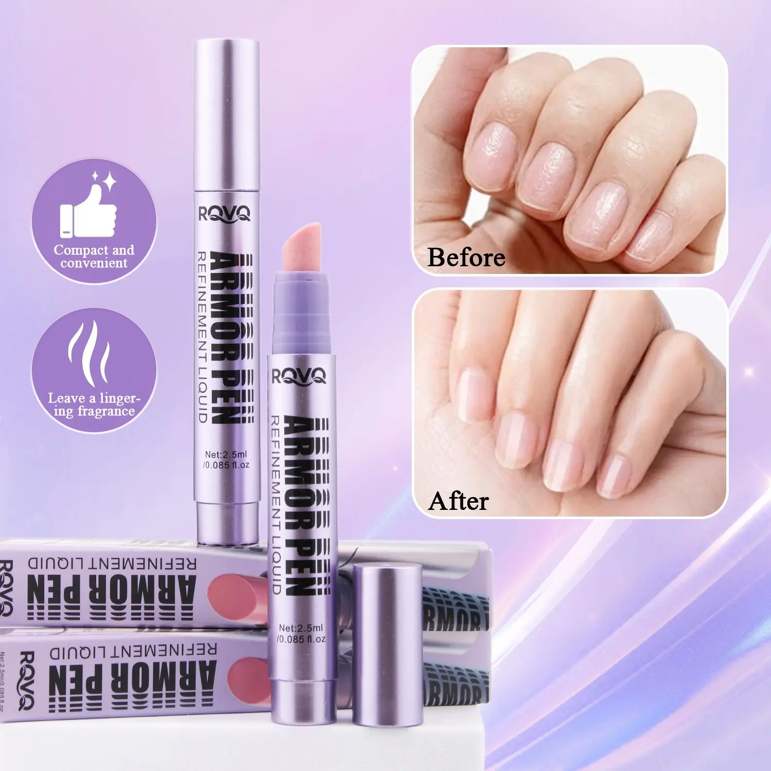 Cuticle Pusher Pen with Micro-Dosing Oil, Ceramic Nail Pusher for Hangnail, Dry & Damaged Nails, Nail Care Pen for Repair & Nourish, Nail Care Product, Nail Repair Solution