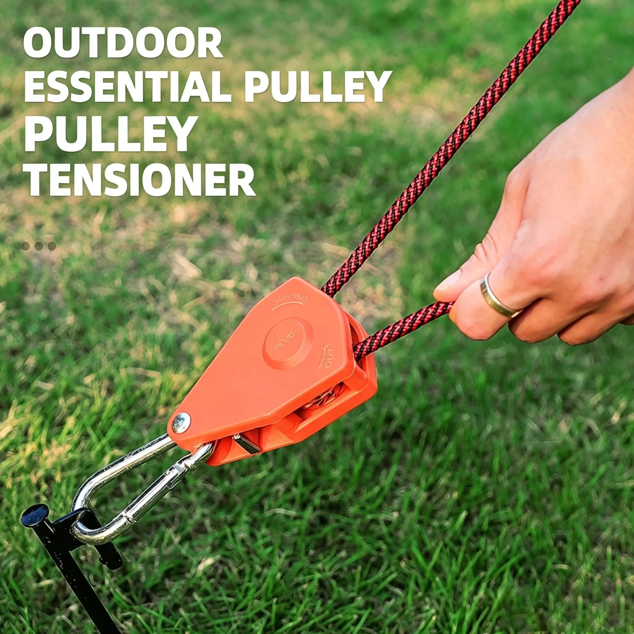 Windproof Rope Pulley Tightener, Tent Adjustment Hook, Reflective Rope Clip, Outdoor Camping Gear, Wind Resistance, Easy Installation