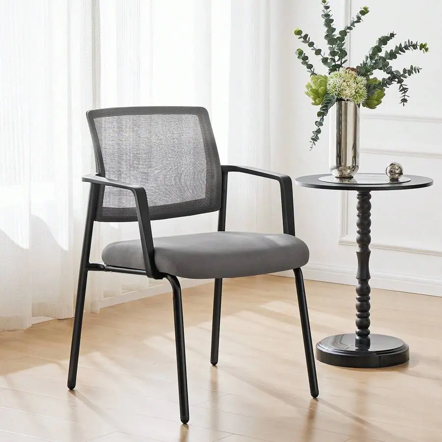 Mesh Back Stacking Arm Chairs 1 Pack, Upholstered Stacking Chairs, Sturdy Metal Stacking Chairs, Easy To Use And Store, Outdoor And Indoor, Home, Office