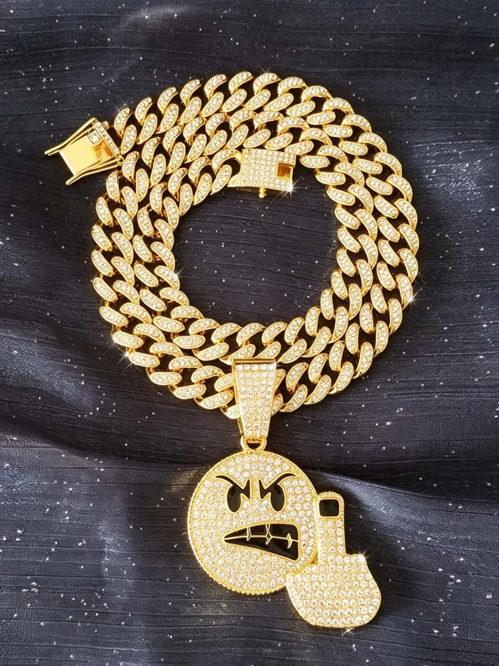 2pcs Trendy Mockery Small Head Pendant Necklace, Personalized Cute Hip-Hop Pendant, Perfect for Party Banquet, Trendsetter Jewelry