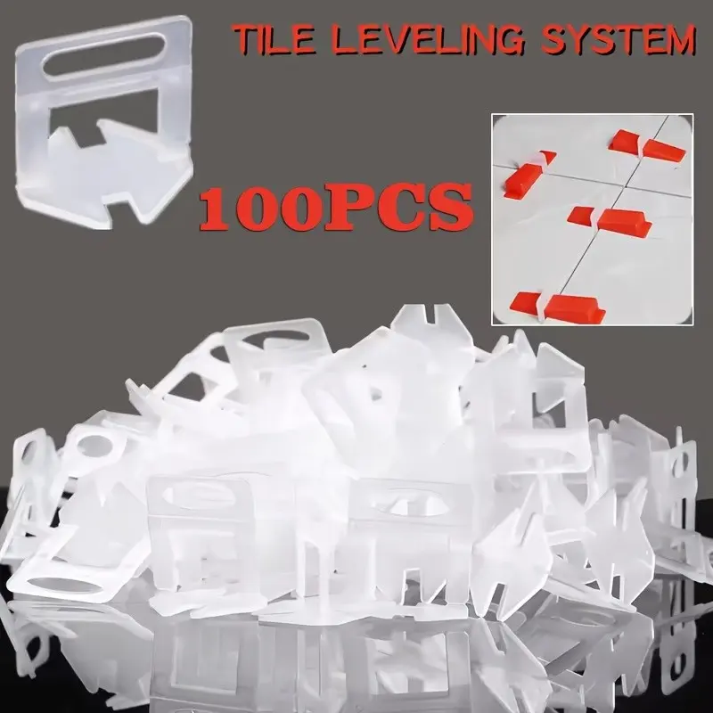 100pcs Tile Leveling Clips 1-3mm, DIY Tile Spacer Tool, Professional Tile and Stone Installation, Tile Leveler Spacers for Home Improvement, Tile Installation Tools