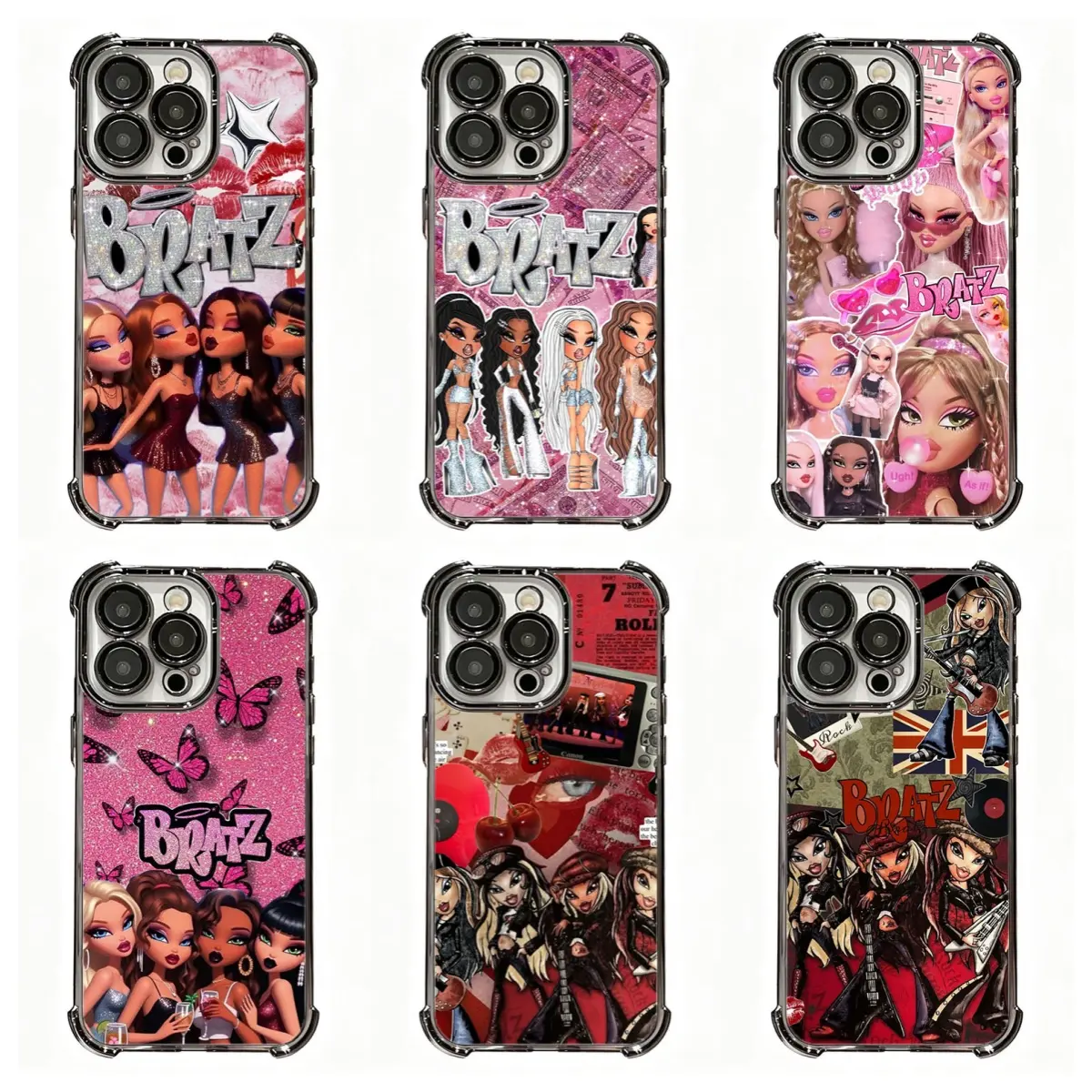 Y2K Bratz Dolls Shockproof Phone Case, Cute Fashion Girl Aesthetic Hard Case Compatible With iPhone 17 Pro Max,16,15,14,13,12,11 & Samsung S22,S23,S24,S25,S26, Perfect Gift for Fans Her/Him