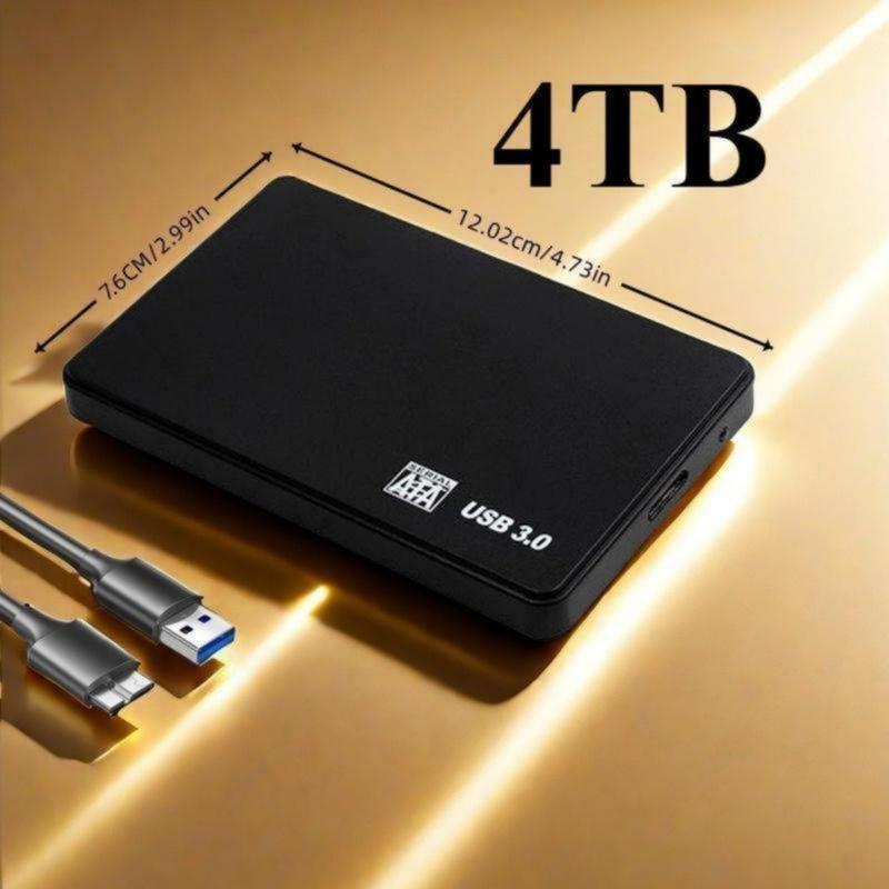 4TB Portable External Hard Drive Compact Lightweight with Large Storage ...