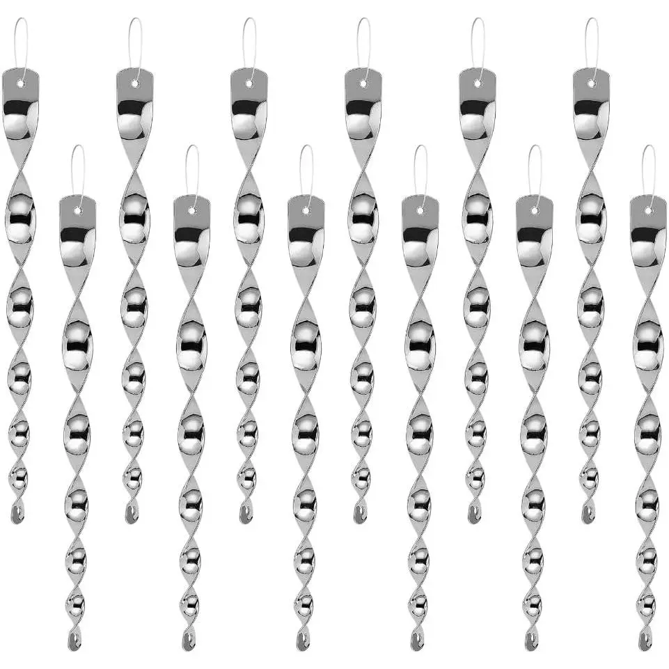 12pcs Woodpecker Deterrent for House, Bird Scare Rods for Outside Garden and Yard Bird Reflective Repellent Devices (Silver)