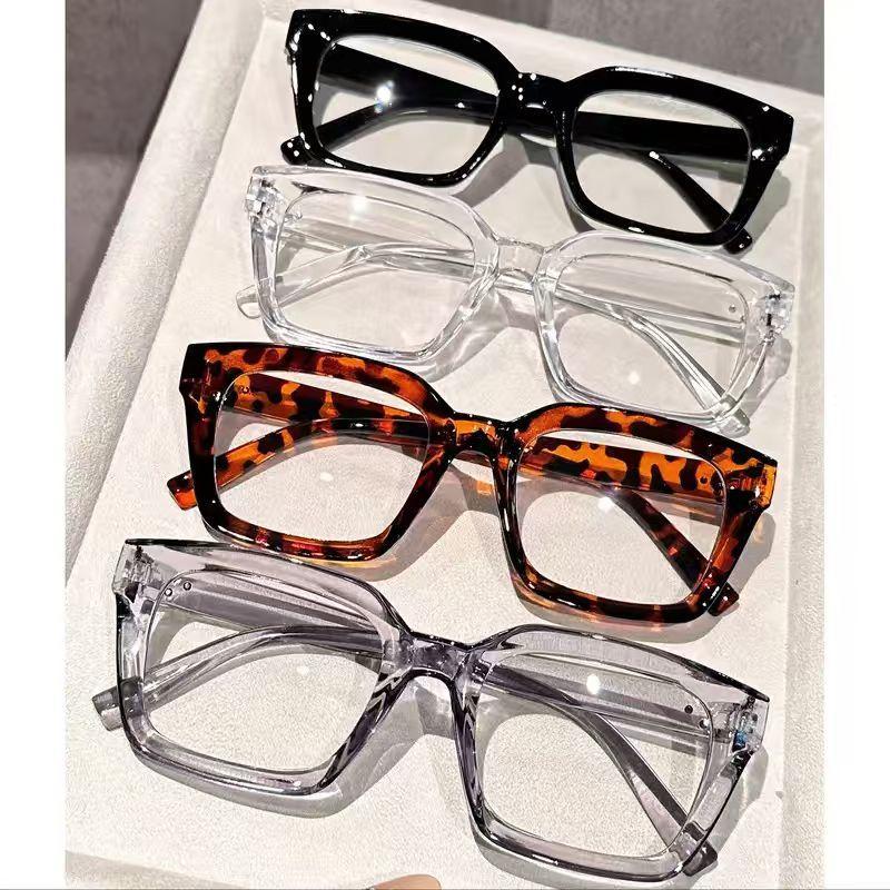 4Pcs Classic Square Frame Non Prescription Glasses Daily Wear Office Study Clear Lens Lightweight Comfortable Unisex Eyewear Durable Frame All Day Use