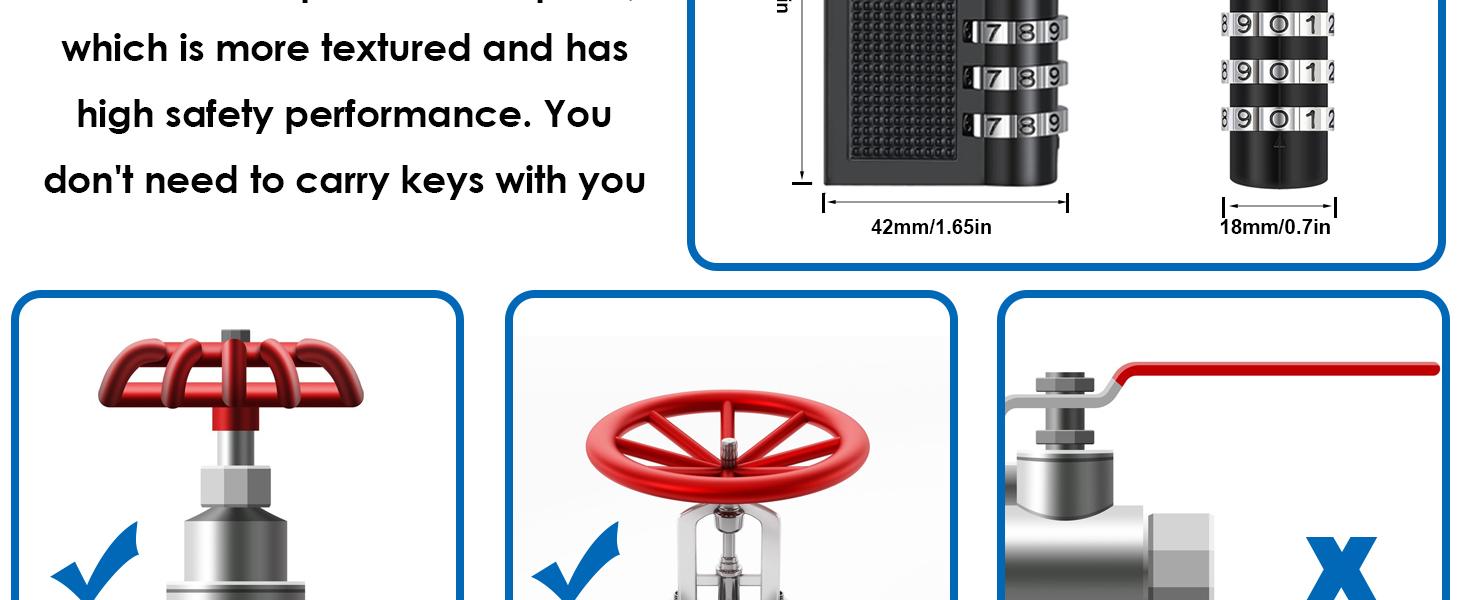 1 Pack Gate Valve Lockout Device with Coded Lock Suited for 1to2-1/2 gate Valve Handles Gate Valve Lockout Water Spigot Lock for Outdoor Faucet Water Spigot Faucet Devices