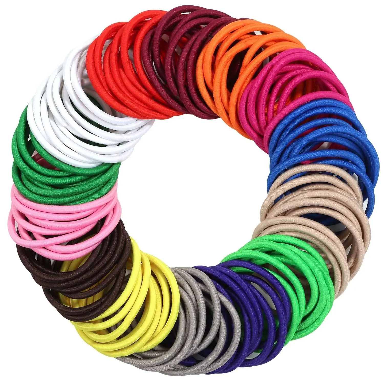200 Pcs Hair Ties for Women Girls Hair Elastics Hair Bands Ponytail Holders Hair Rubber Bands for Thick Straight Curly Hair (Multi-colored)