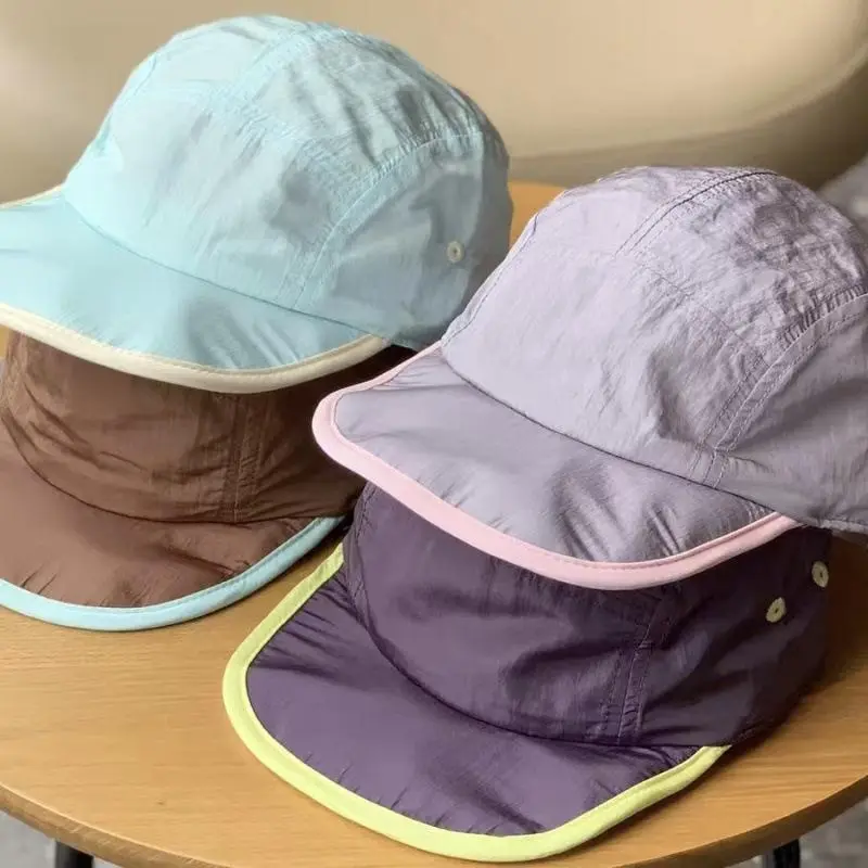 Unisex 5-Panel Quick-Dry, Lightweight, Breathable 1-Size-Fits-All Running Cap, Adjustable Summer Sun Hat for Outdoor Hiking, Cycling, One-Size-Fits-All