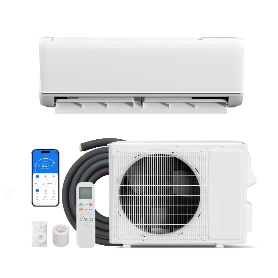 9000 BTU High-Efficiency Split Central Air Conditioner - 18.5 SEER2, 230V, WiFi & Alexa Compatible, Cooling-Heating Home Mechanical Hardware Solution