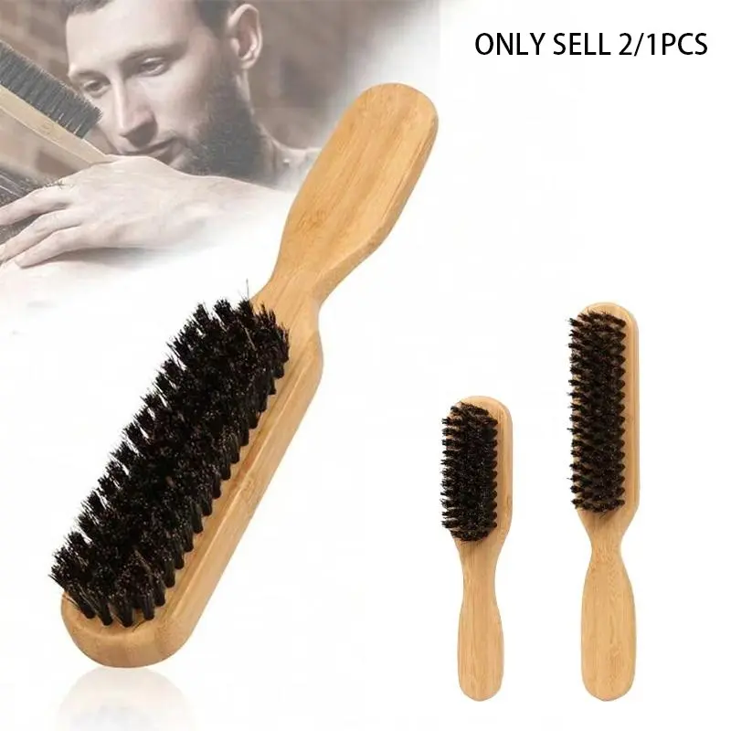 2pcs/1pc Sliding Back Comb, Soft Mane, Men's Beard Brush, Comb, Edge Brush, Hair Styling Combs, Used For Trimming Hair Edges, Providing Luster For All Hair Types, Smoothing Curly Hair, Restoring Luster And Texture,  Bathroom, Household Goods, Househ