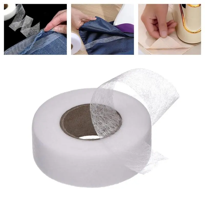 2559 Inch Double-Sided Iron-On Fusible Webbing, Lightweight Heat-Fusible Binding Tape, Non-Woven Lining, Ideal for Clothing, Curtains, DIY Fabric Crafts