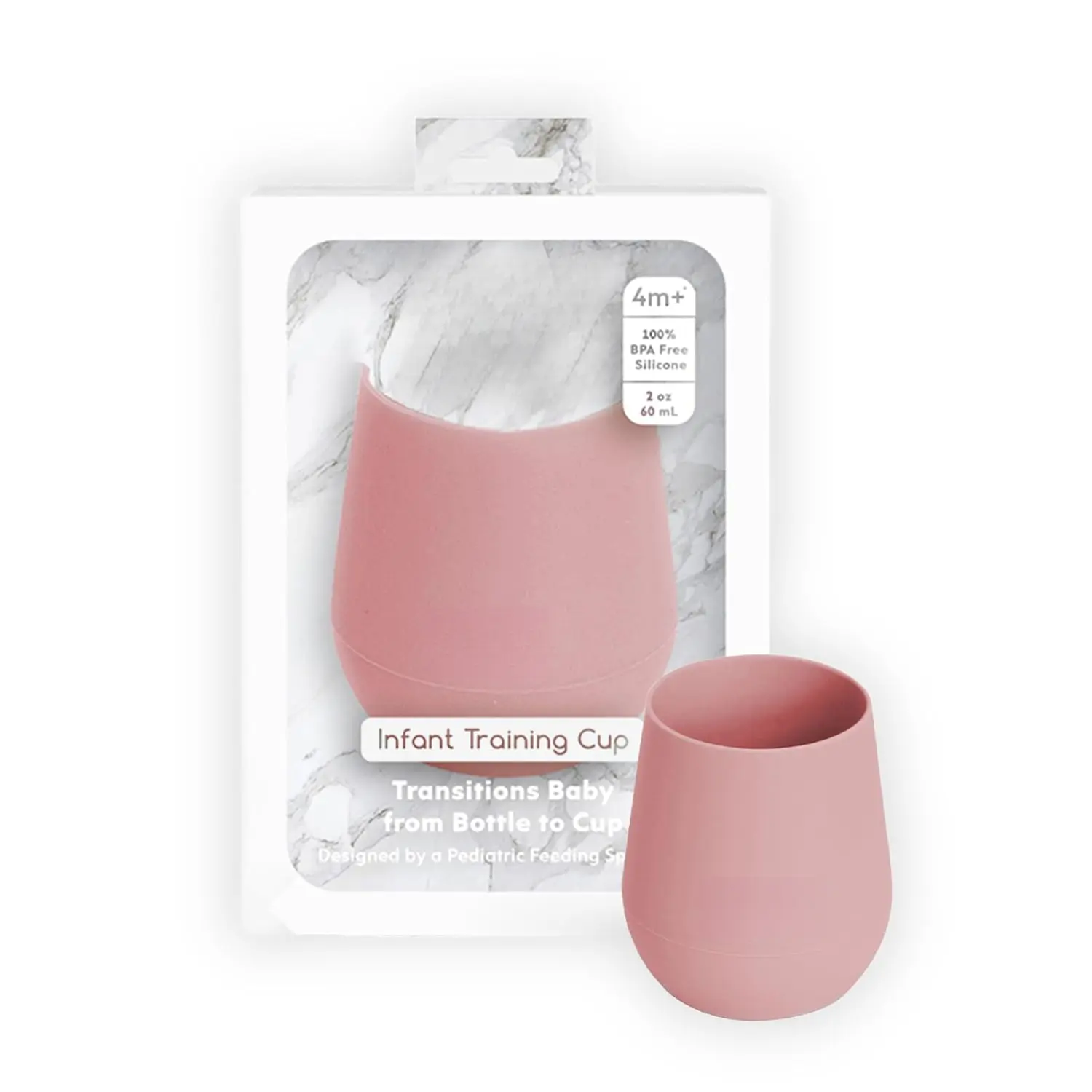 (Blush) - 4 months+ - 100% Silicone Training Cup  Infants - Designed by a Pediatric Feeding Specialist - Baby-Led Weaning Essentials & Baby Gifts
