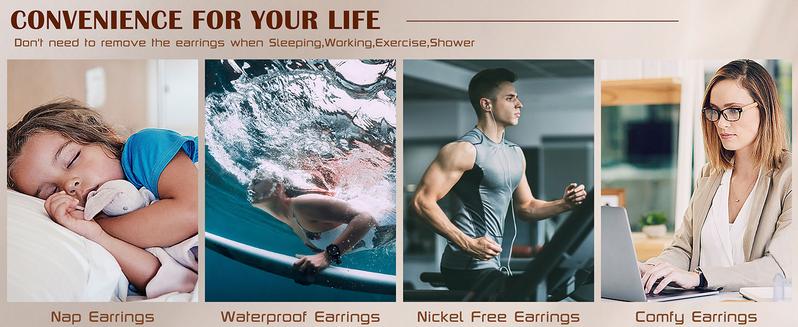 CASSIECA  18K Gold Plated 5A Cubic Zirconia Threadless Flat Back Earrings Surgical Stainless Steel Cubic Zirconia Earrings for Women Men Earrings Studs Dainty Push Pin Cartilage Earring Hypoallergenic