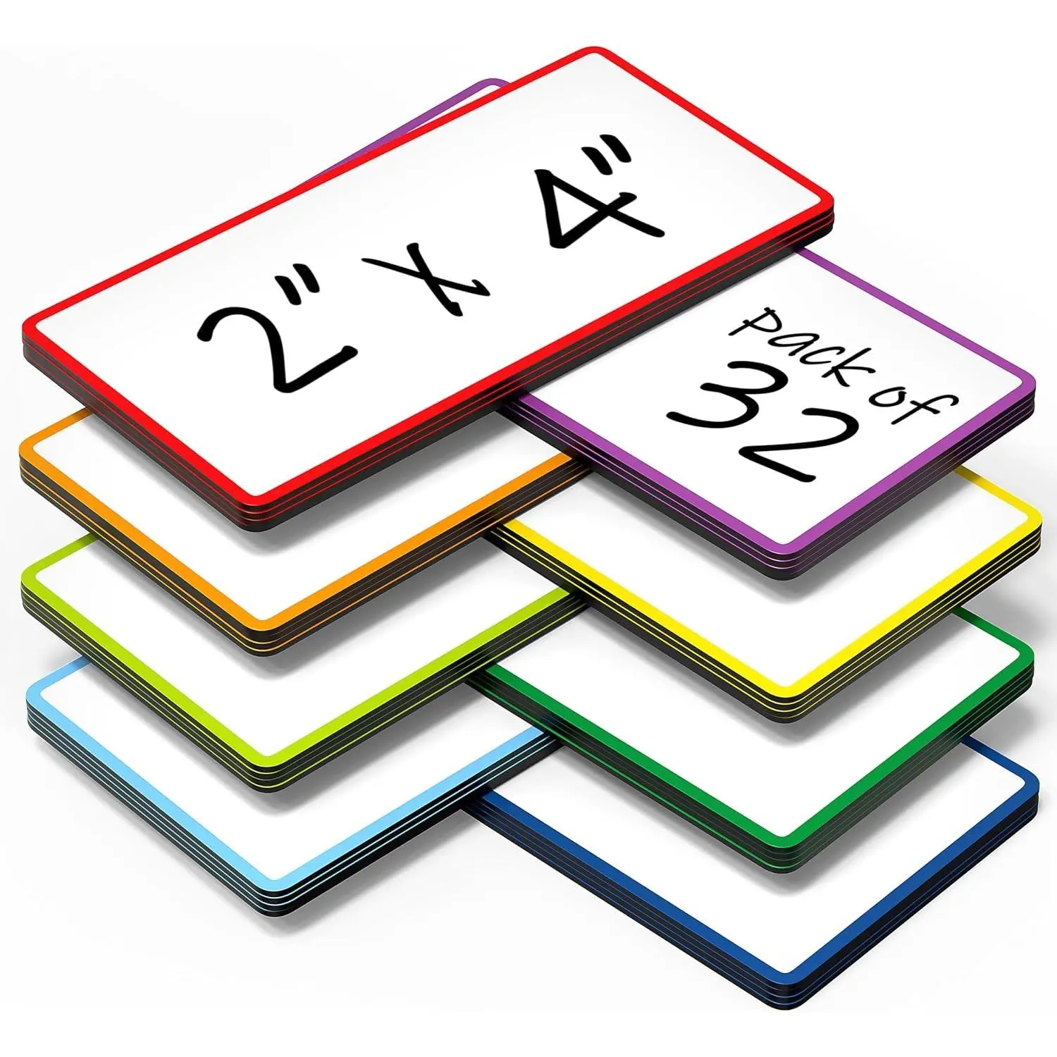 32 Pack Dry Erase Magnetic Labels 2x4 in - Magnetic Name Tags for Classroom Lockers School Bus - Classroom Magnets for Names - Magnet Labels for Whiteboard - Magnet Names Plates for Classrooms