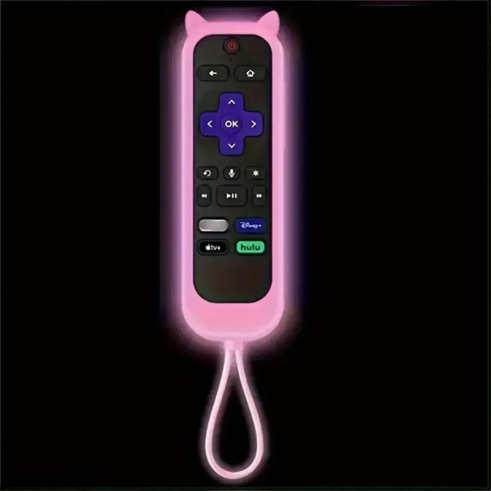 Casual Silicone Remote Protector Case for TCL Hisense Roku TV, Luminescent for Nighttime Use in the Living Room - Includes Lanyard, Glows In The Dark, Durable Shield, Extends Remote Life, Universal Compatibility, Prevents Loss, Casual Design, Remote Contr