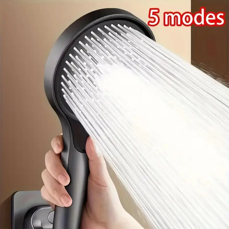 Five-Setting High-Pressure Shower Head, Wall-Mounted, Suitable for Hot Water Faucet, Home Use, Essential for Bathroom/shower