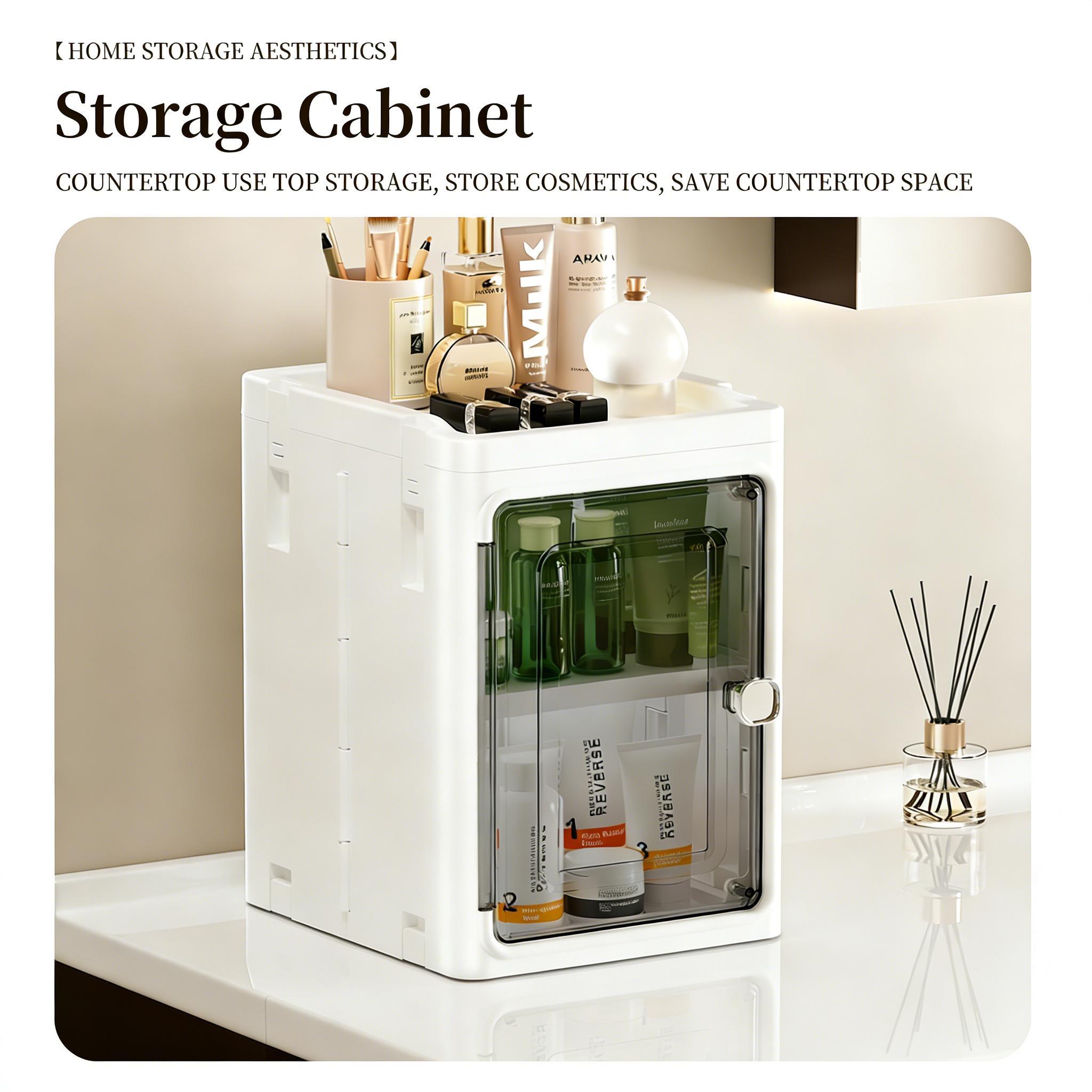 Narrow Gap Storage Organizer Foldable Cabinet Magnetic Sealed Door Universal Wheels Dustproof Moistureproof for Bathroom Kitchen