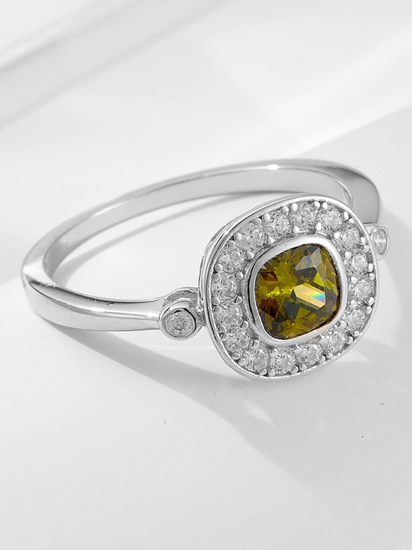 925 Sterling Silver Zirconia Decorated Ring, Fashion Jewelry for Party, Daily Clothing Decor, Trendy All-match & Exquisite Jewelry for Birthday Gift