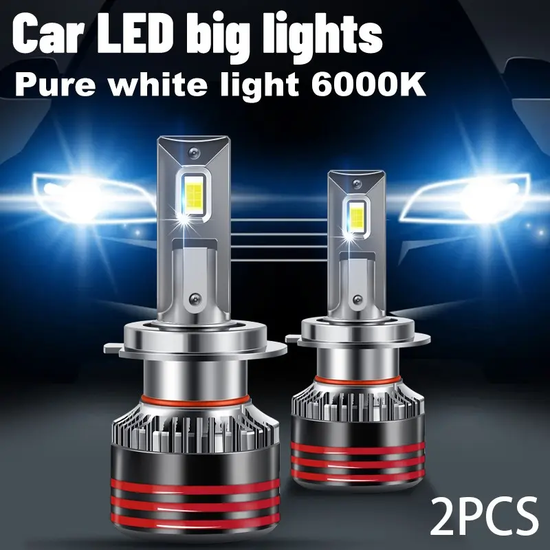 110W 11000LM LED Car Headlight Bulbs H1 H4 H7, 3570 LED Chips 6000K Pure White Light, Canbus Decoding Error Free, Quiet Fan Cooling IP67 Waterproof Auto Head Lamp