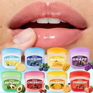GKGU Lip Balm Set Large Quantity, Variety of Flavors (Strawberry, Blueberry, Mango, Lemon, Cherry, Orange, Avocado) Long-lasting moisturizing lip care product, suitable for dry lips, cute feminine lip balm.