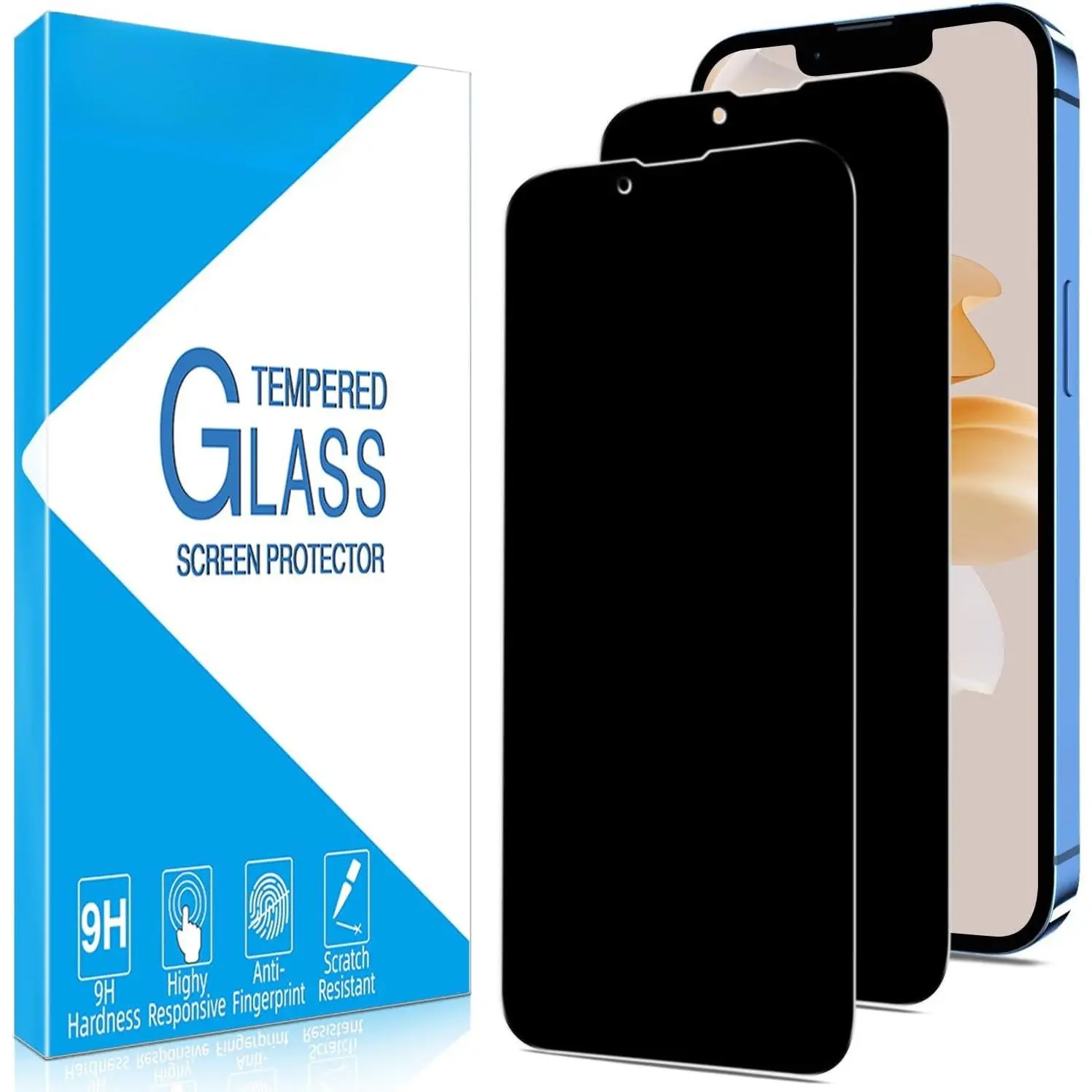 [2-Pack  Screen Protector Designed for  14 Plus,  13 Pro Max Tempered Glass, No Bubbles, Anti Scratch, Easy to Install