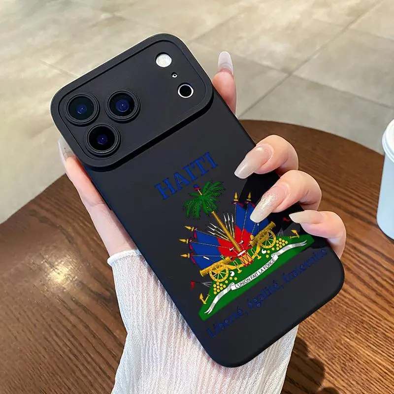 Compatible with iPhone 17 Air 16 15 14 13 Pro Max Plus Haiti's Symbolic Emblem Pattern Soft Large Window Phone Case Full Coverage Lightweight Protective Cover Gift