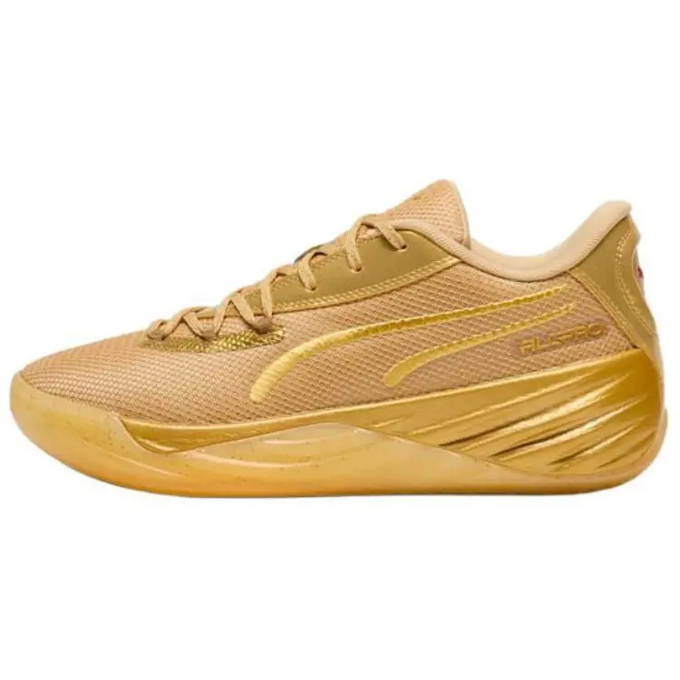 PUMA All-Pro Nitro Gold Rush Low-Top Basketball Shoes for Men with Comfort, Slip-Resistance, and Durability Trending Shoes, House White Official Shoes to Get / Maison Mihara