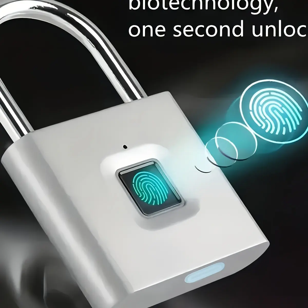 1pc Mini Smart Fingerprint Padlock, Security Door Lock, Antitheft Keyless USB Rechargeable Lock For Suitcase Luggage