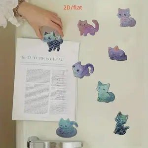 Cartoon Cat Pattern DIY Diamond Arts Colorful Painting Kit, Fridge Magnet, DIY Decorative Craft Handicraft for Home Decor, Diamond Painting Kits, Handcraft