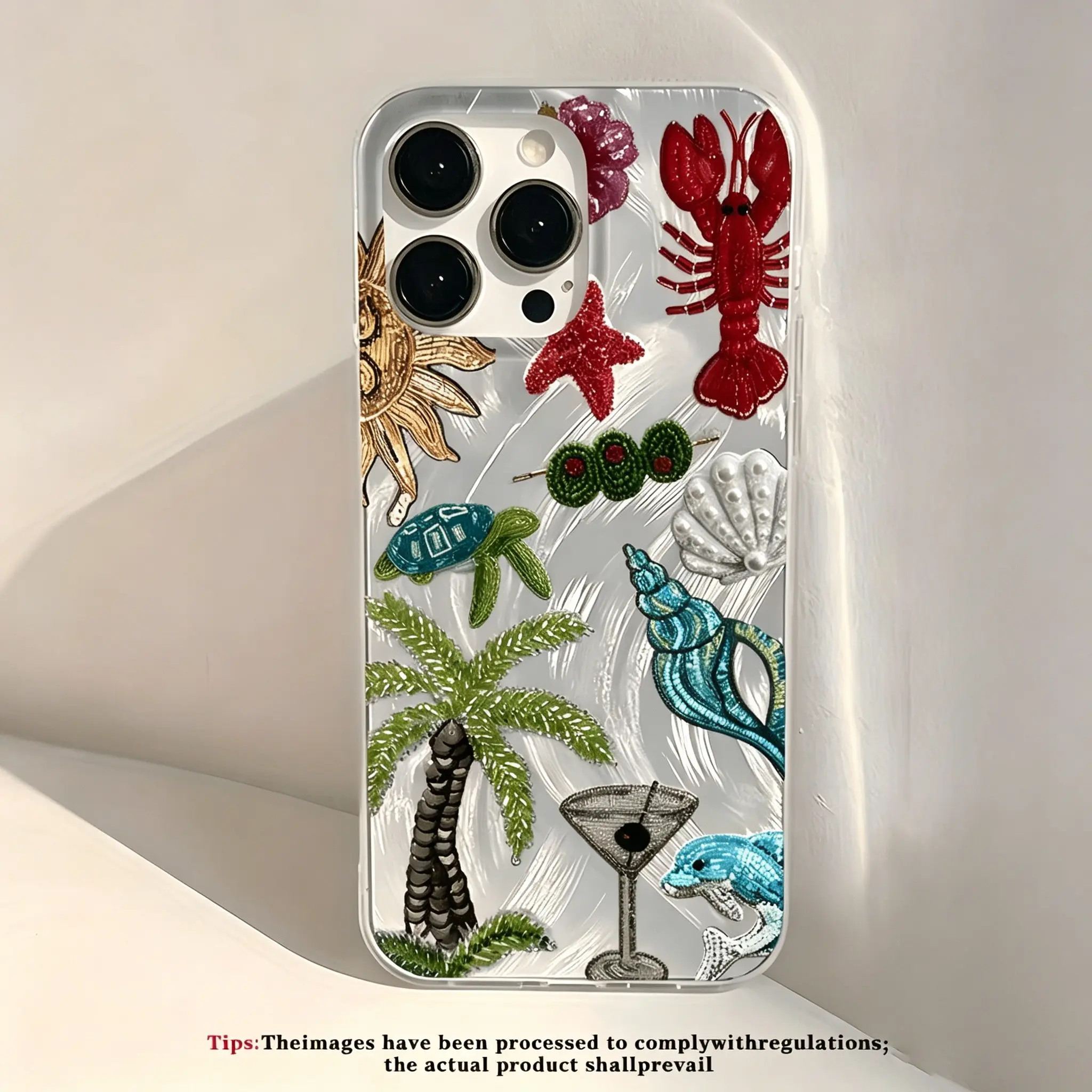 Transparent Soft Smartphone Case for iPhone, TPU Soft Shell, Anti-Drop Shockproof Lobster Starfish Shell Design, Summer Beach Style, Fits iPhone 11-17 Pro/pro Max