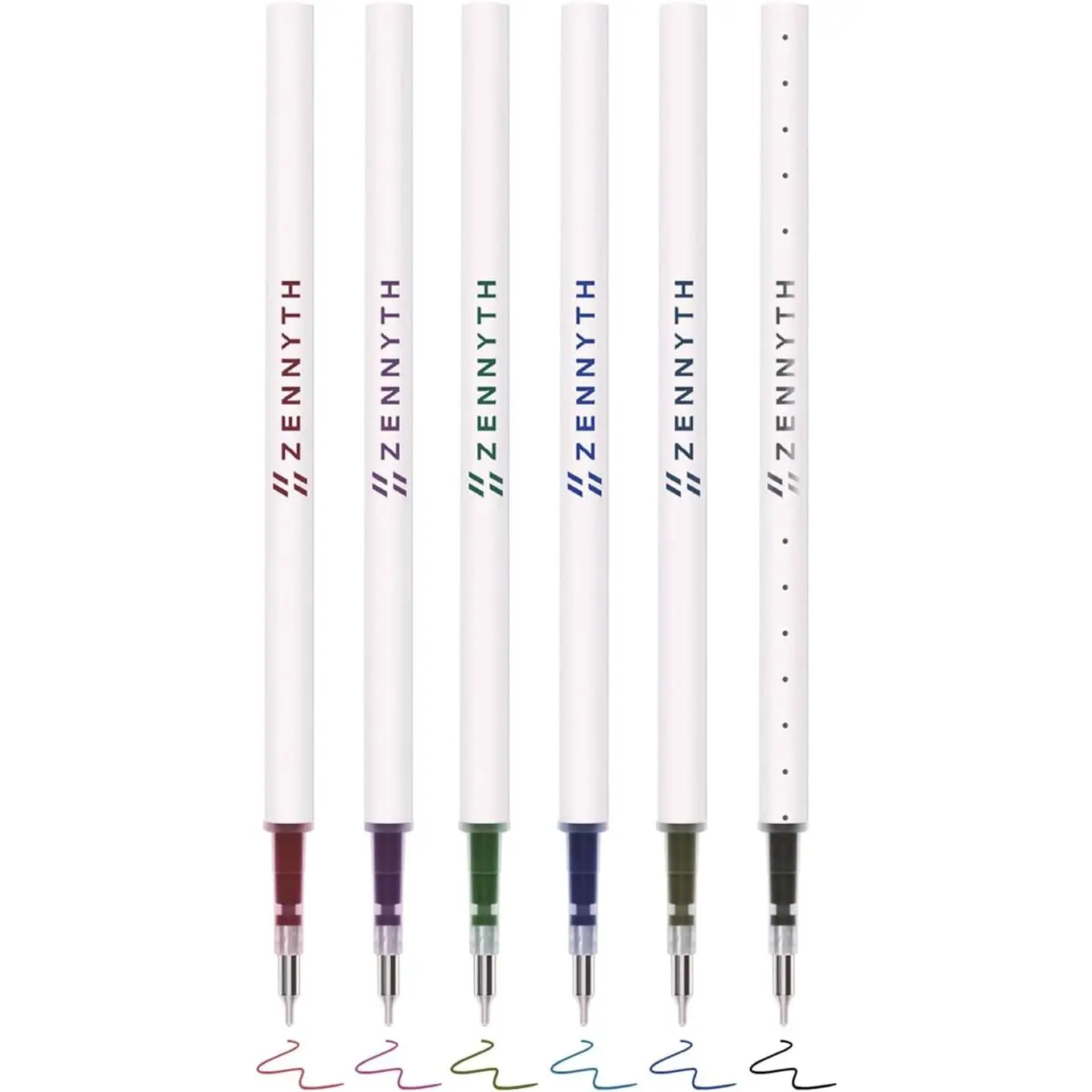 6 count Gel Ink Pen Refills Replaceable Ballpoint Colorful Ink Pen Refills Fine Point 0.7mm Smooth Writing for Office School Supplies ( Colorful Ink)