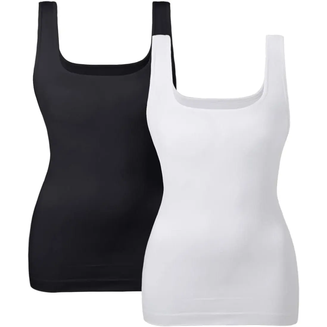 Women's Tummy Control Shapewear Tank Tops Seamless Square Neck Compression Tops Slimming Body Shaper Camisole