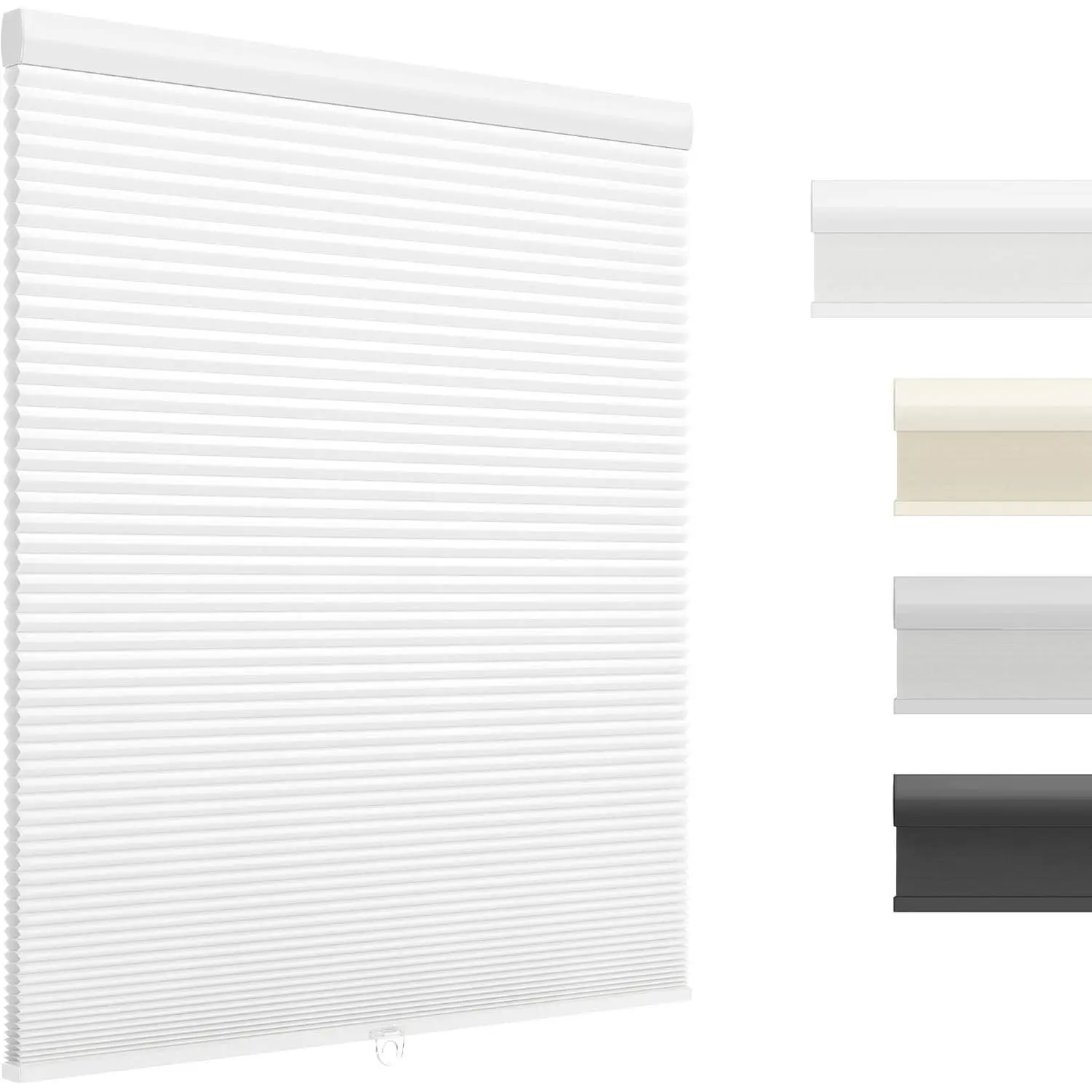 Light Filtering Cordless Cellular Shades, Honeycomb Blinds for Indoor Windows, Fits 28" W × 48" H Window, White