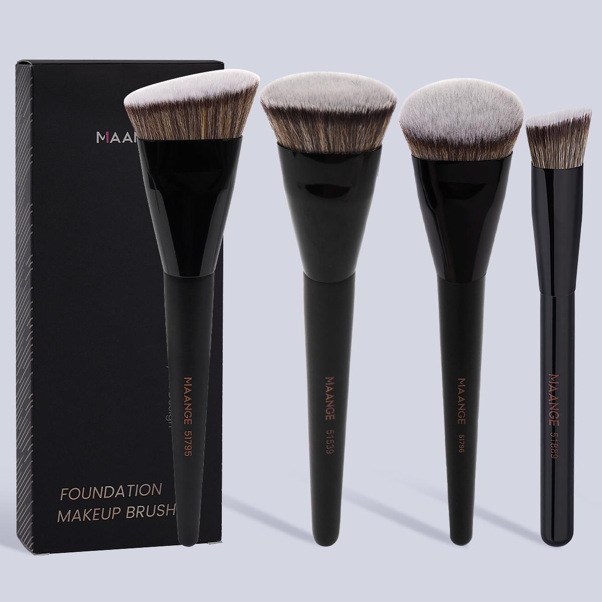 MAANGE Professional Makeup Brush Set, 4 Counts/set Versatile Soft Makeup Brushes for Foundation, Eye Shadows, Brushes with Comfortable Grip, Highlighter Brush, Trending Makeup #TOP PICKS