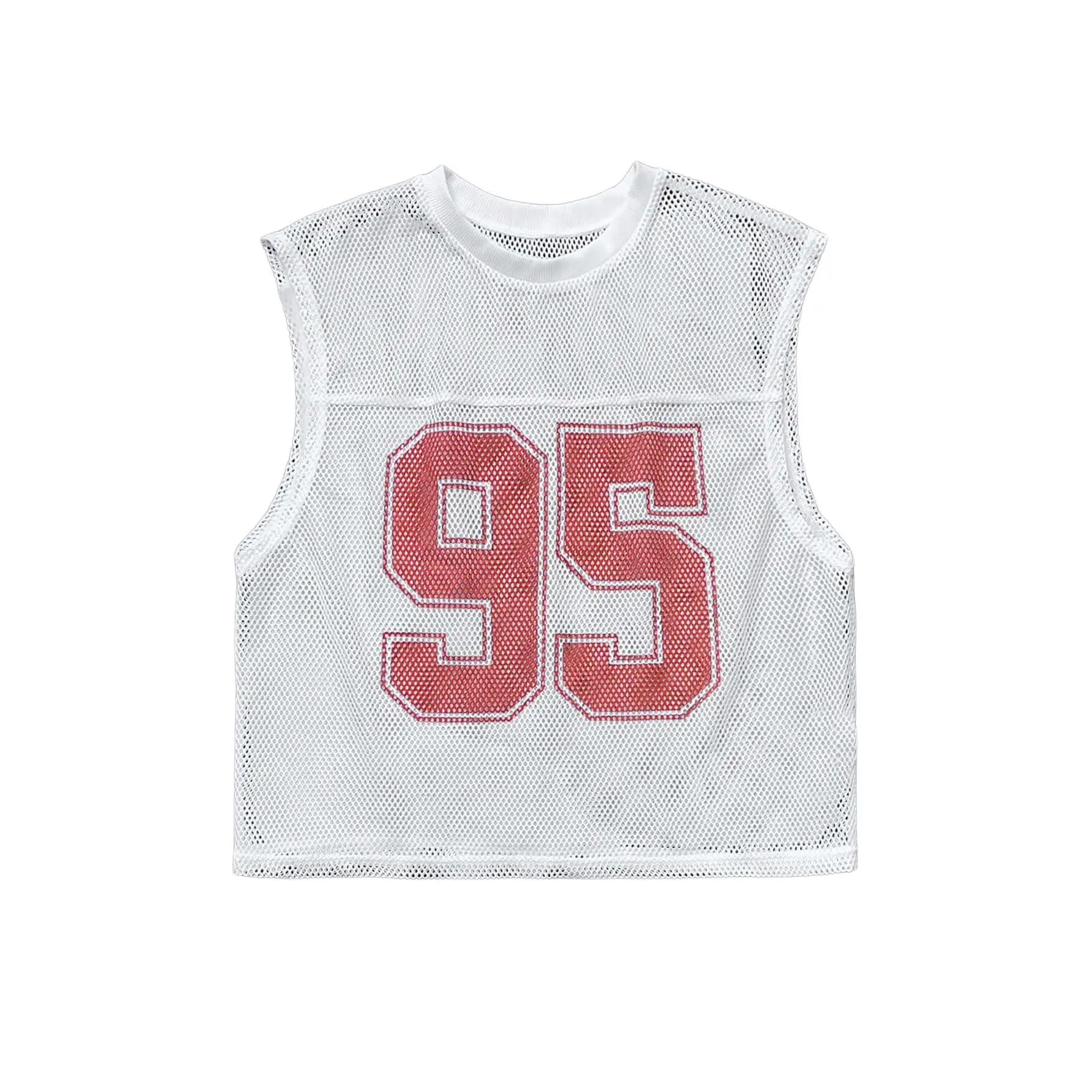 Number Jersey Shirt Crew Neck Sleeveless Mesh Tank Tops Y2k Casual Football Jersey Shirts