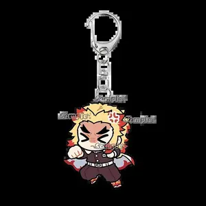 Anime Cartoon Angry Nezuko Tsuyuri Kanawo Shinobu Acrylic Keychain Women Men Pendant  Fashion Bag Key Ring Charm Decoration Gift