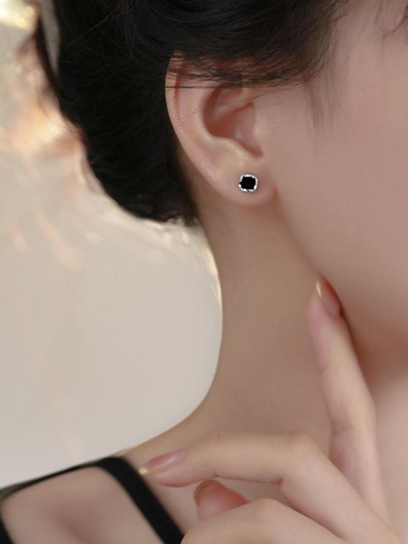 Golden Color Silver Color Stud Earrings, Trendy Small Design, Perfect for All Occasions, Elegant Accessory for Women