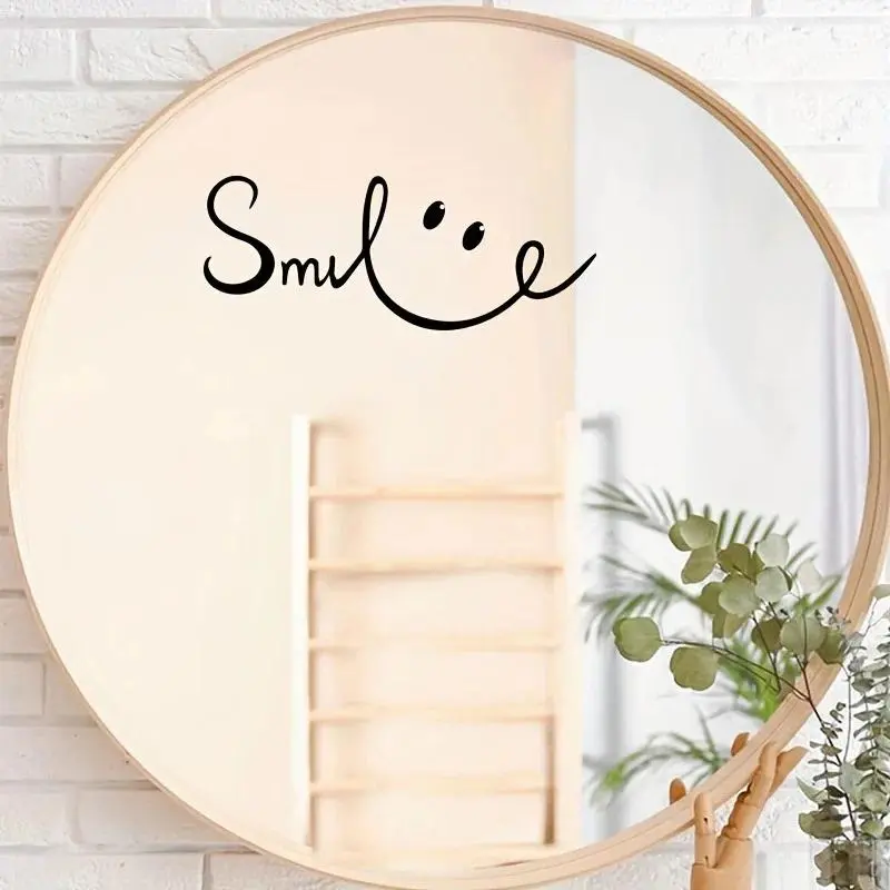 Smile Mirror Wall Sticker Removable Wall Stickers Diy Wallpaper For Hallway Wall Decoration Murals