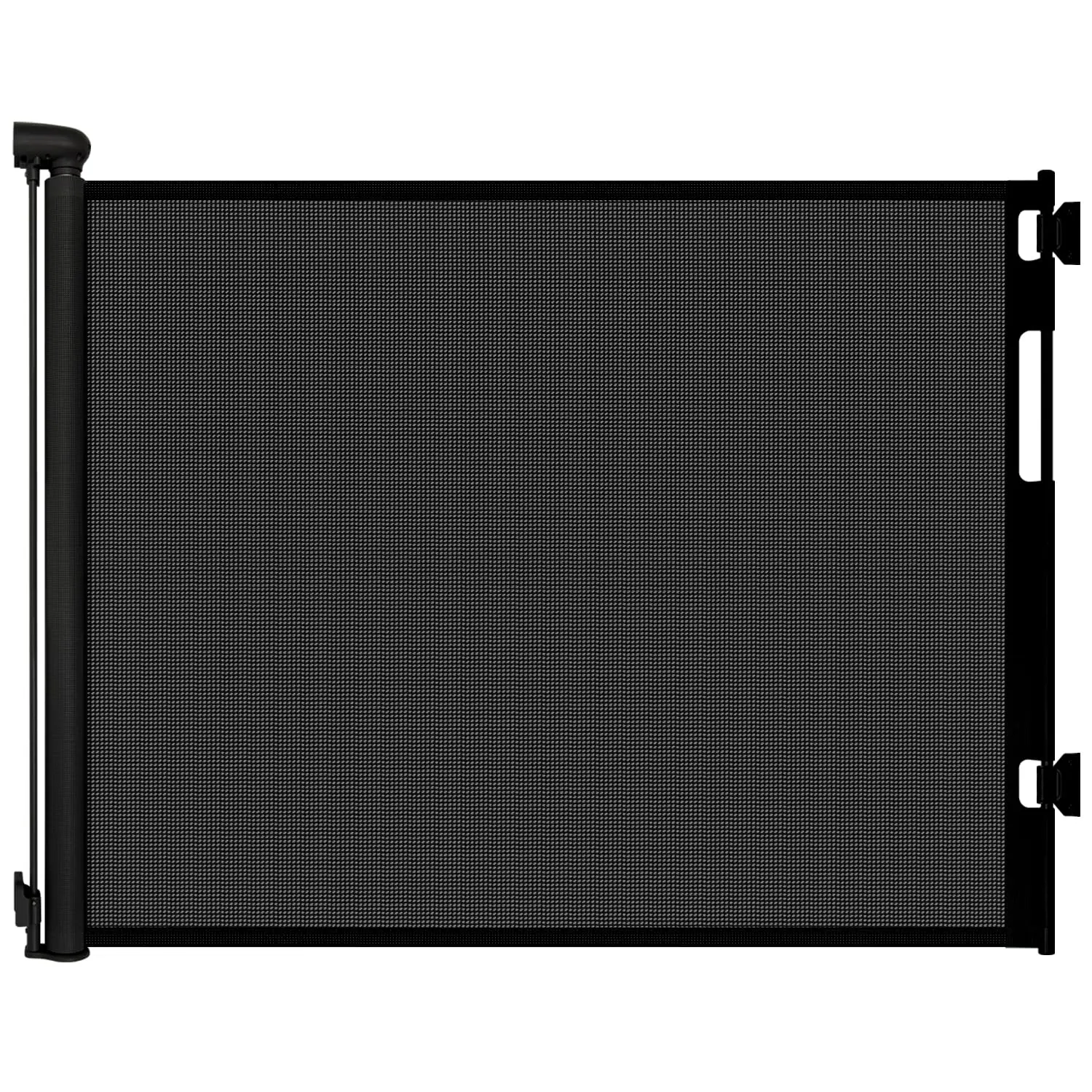 Retractable baby safety gate, suitable for doorways, mesh pet gate, suitable for stairs, indoor pet gate, extendable to 55inch in width, 33inch in height, child safety gate, suitable for corridors, indoor and outdoor use, black