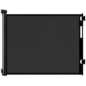 Retractable baby safety gate, suitable for doorways, mesh pet gate, suitable for stairs, indoor pet gate, extendable to 55inch in width, 33inch in height, child safety gate, suitable for corridors, indoor and outdoor use, black