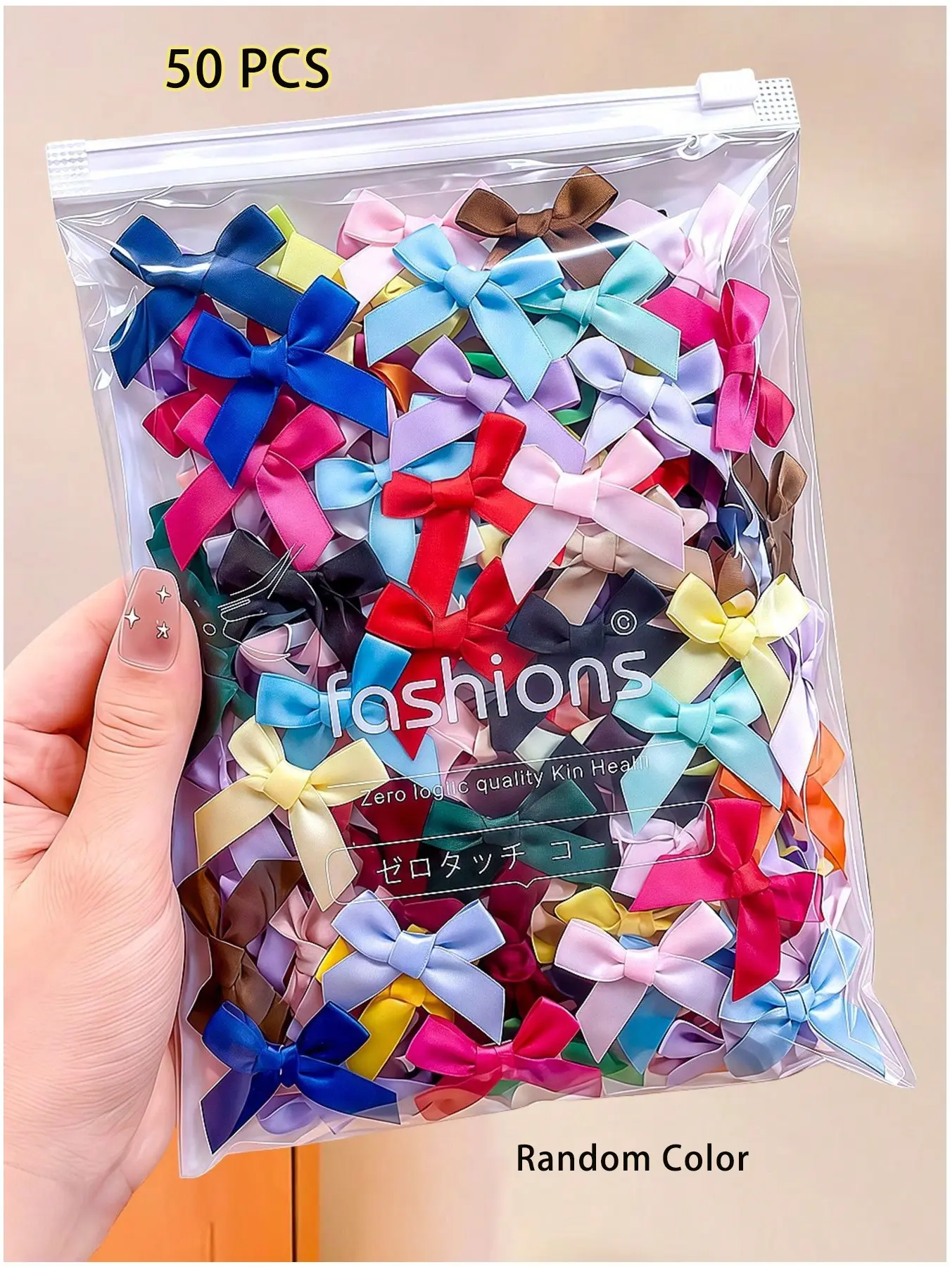 50pcs Assorted Satin Bow Hair Clips, Cute Colorful Ribbon Barrettes for Girls, Hair Accessories Set for School, Parties, Vacation & Daily Hairstyles