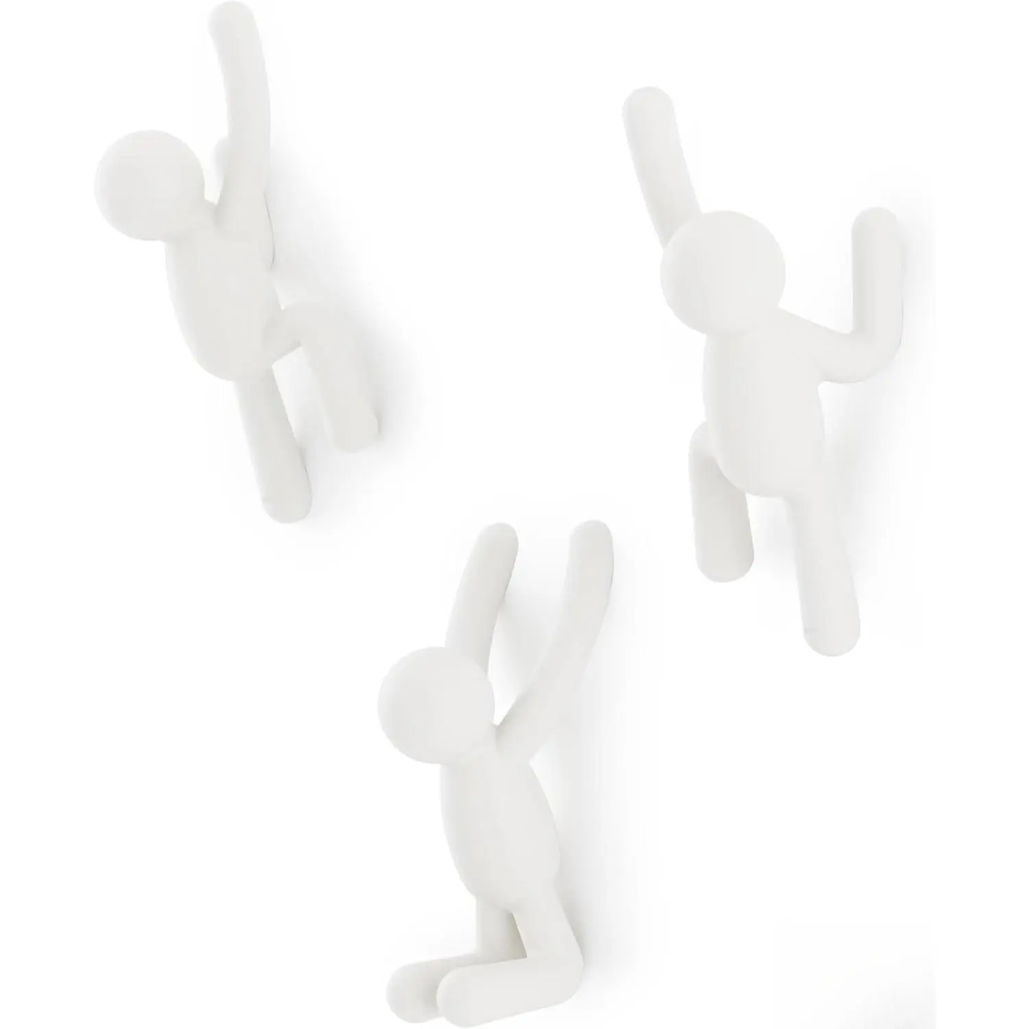 Wall Hooks – Decorative Wall Mounted Coat Hooks for Hanging Coats, Scarves, Bags, Purses, Backpacks, Towels and More, Set of 3, White
