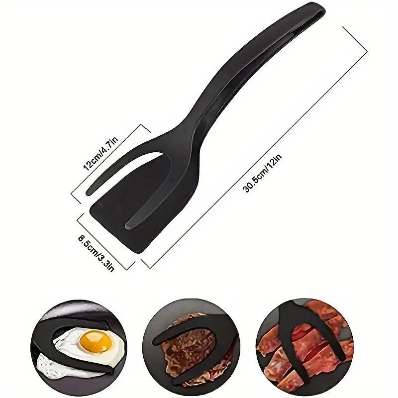 2 in 1 Egg Spatula Tongs, 2pcs Multifunctional Egg Flipper, Kitchen Cooking Utensils for Barbecue, Burger, Pancake, Kitchen Utensils Gadgets