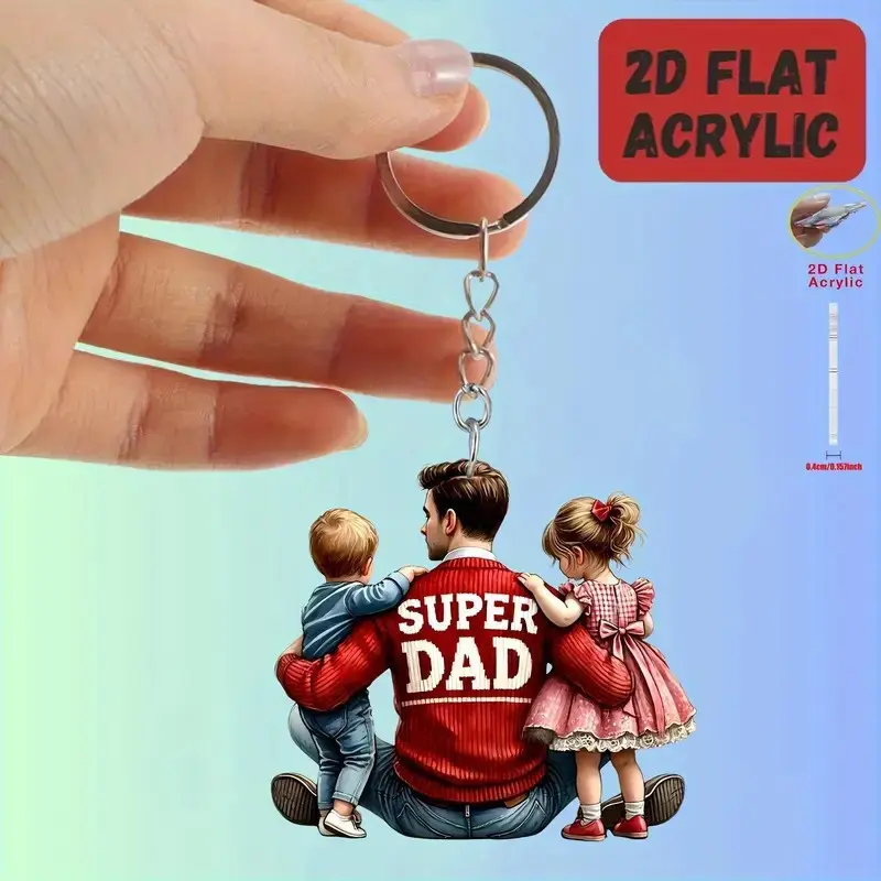 New Acrylic Pendant Father's Day Keychain Bags Accessories Car Keychain Small Gifts Crafts