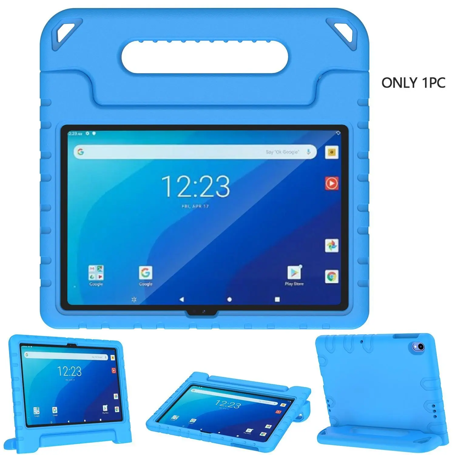 Onn 10.1 Inch Tablet Case with Screen Protector, Lightweight Stand Handle, Durable Protection, Perfect Fit for Onn Tablets
