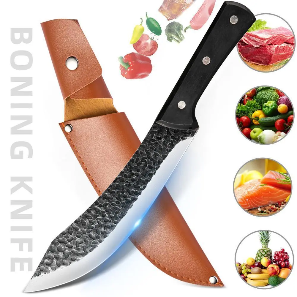 Kitchen Hand Forged Butcher Cleaver, High Carbon Steel Meat Chopping Knife with Ergonomic Handle, Chef Knife for Kitchen, BBQ & Outdoor Cooking#DealsForYouDays