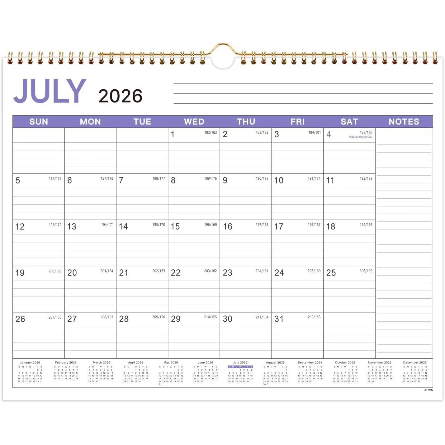 Calendar 2026-2027 - Wall Calendar 2026-2027, 11.5" x 14.6" | Jul. 2026 - Dec. 2027, Wall Calendars with Large Ruled Blocks, Reference Calendars
