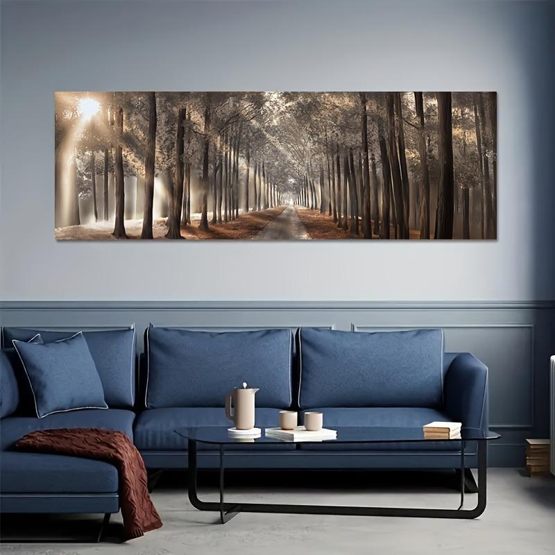 Frame not included Sunlit Forest Canvas Art Print - Frameless Oil Painting Poster  Bedroom Decor - Modern Landscape Wall Art Decoration Artistic Photo Ornaments Print for Living Room Abstract Canvas Wall Art -Home Office Decor Poster Decoration