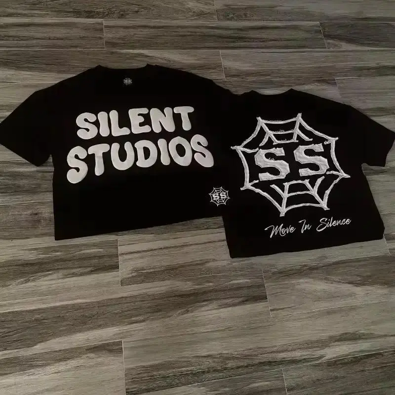 Trendy Brand Fashion Letters Cartoon Print Oversized Short-sleeved Men Y2k Harajuku Hip-hop Retro Loose Casual T-shirts Women christian naruto anime oversize streetwear tee y2k harajuku letter Top Tshirt
